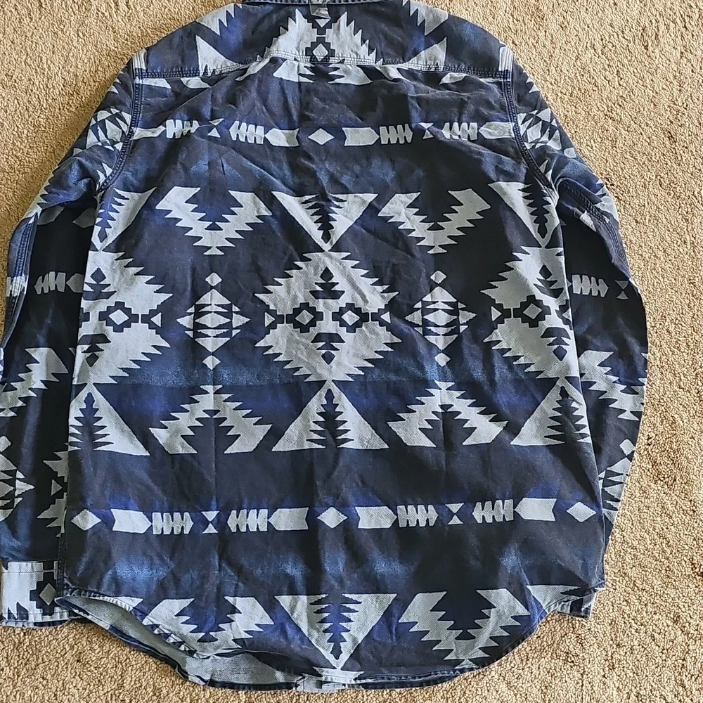 Ralph Lauren Navy Geometric Classic Fit Shirt - Picture 5 of 7